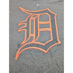 Detroit Tigers‎ Majestic Men's XL Cotton Blend Grey Short Sleeve MLB Big Logo